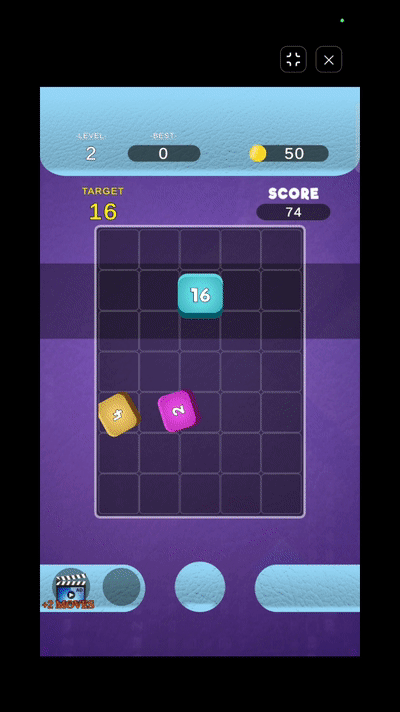 Opening a victory chest to receive gold coins in Additive Fun 2048