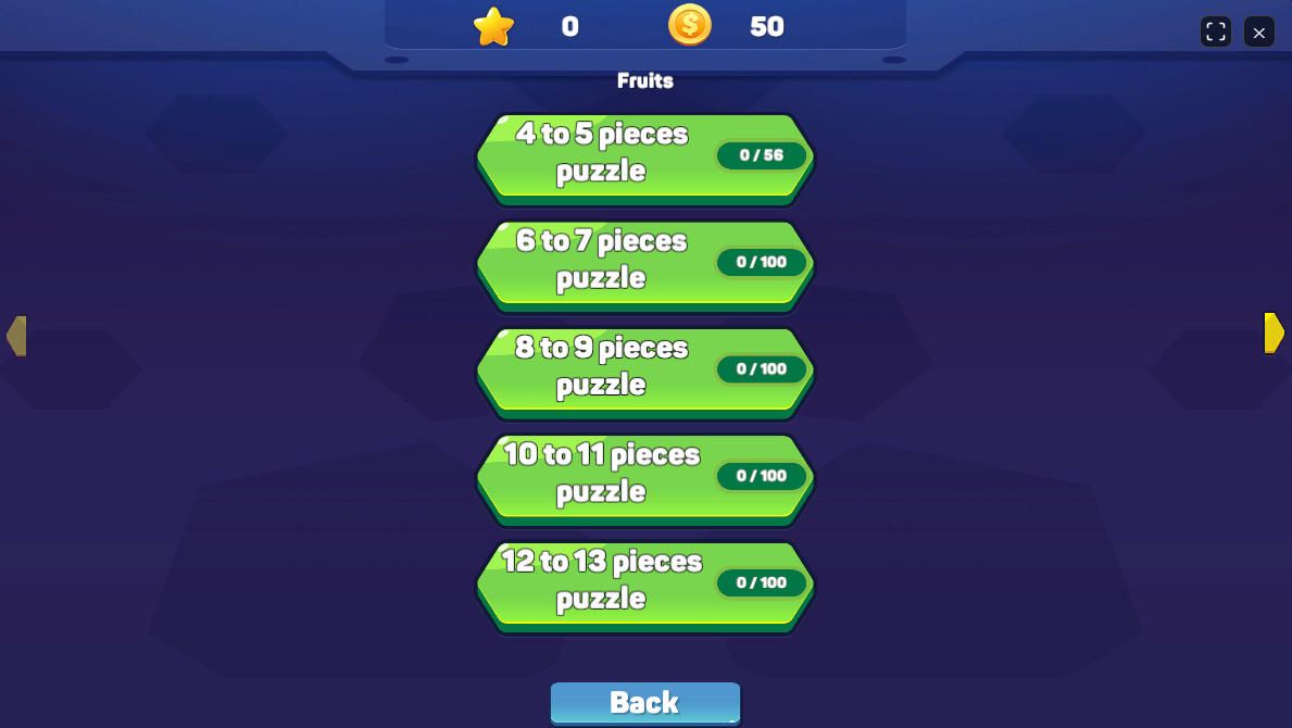 Block Master: Polygonal Puzzle difficulty tier selection screen