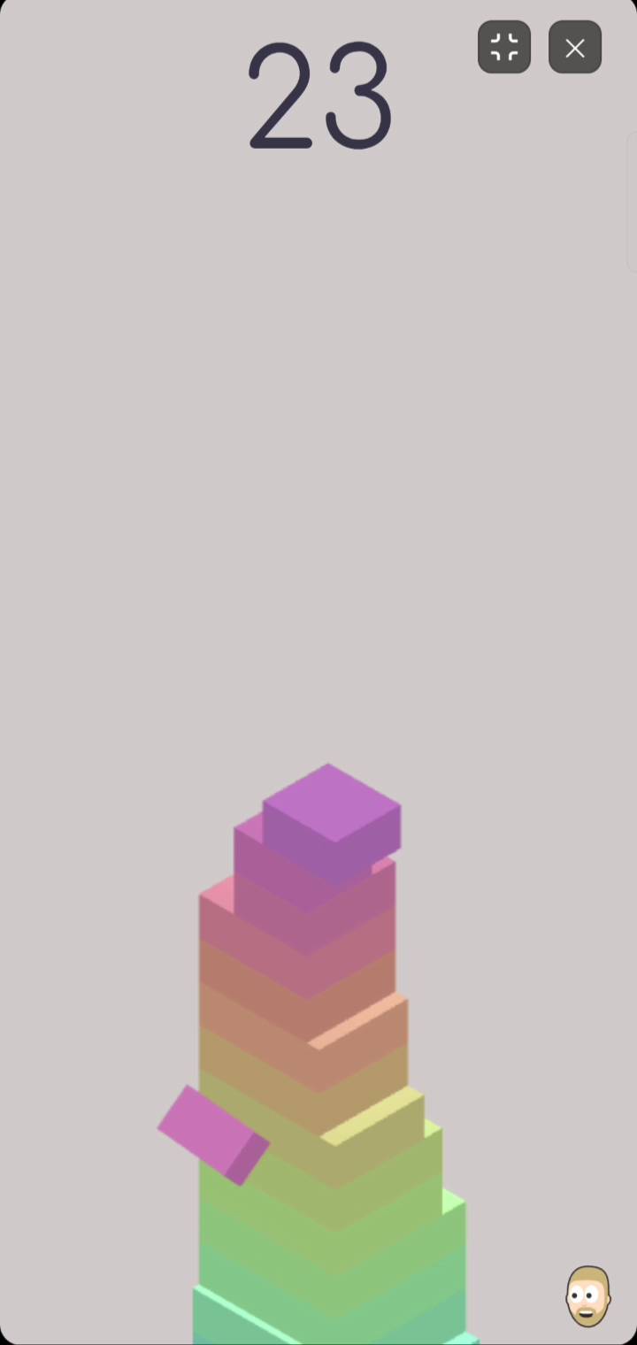 High-level stacking challenge with a tiny block moving at high speed