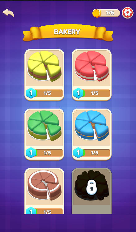 The Bakery encyclopedia tracking all the unique cakes you have successfully built