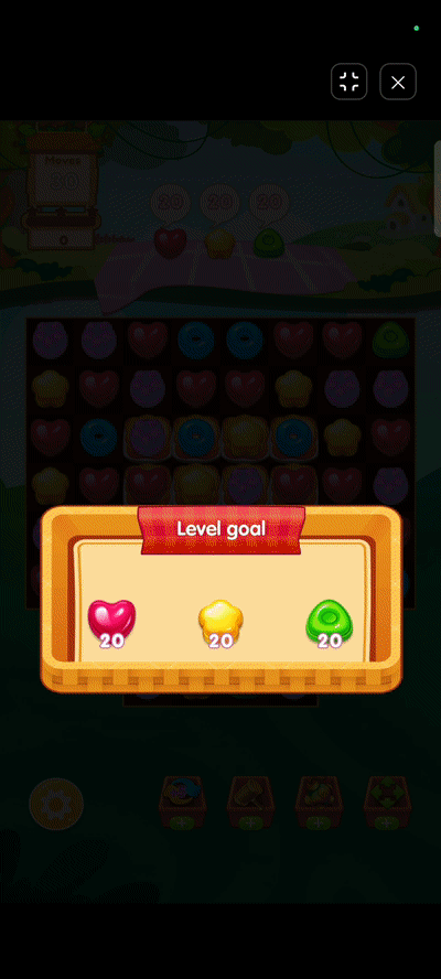 Basic swiping mechanics and matching candies in Candy Shuffle