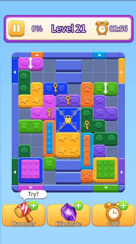 Challenging level layout in Color Wood Animal Jam