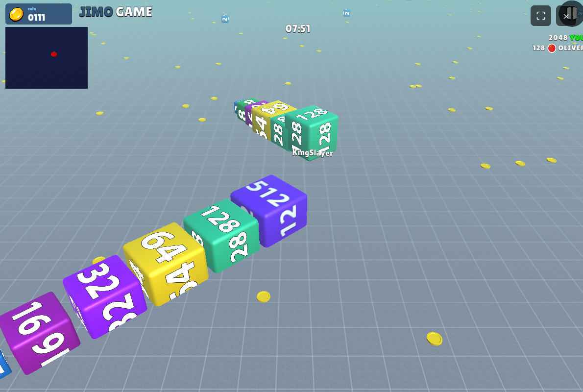 Eliminating other players in Cube Arena 2048