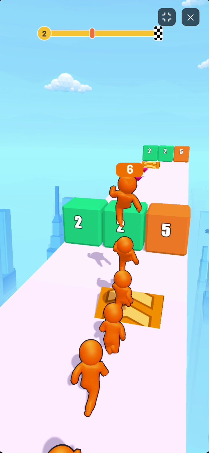 Using a springboard to safely jump over numbered blocks and save minions