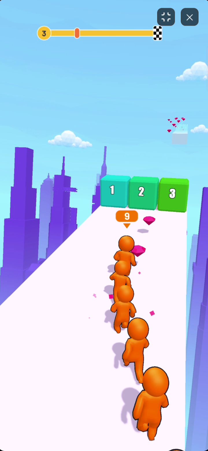 Flying through the air to collect valuable diamonds and keys