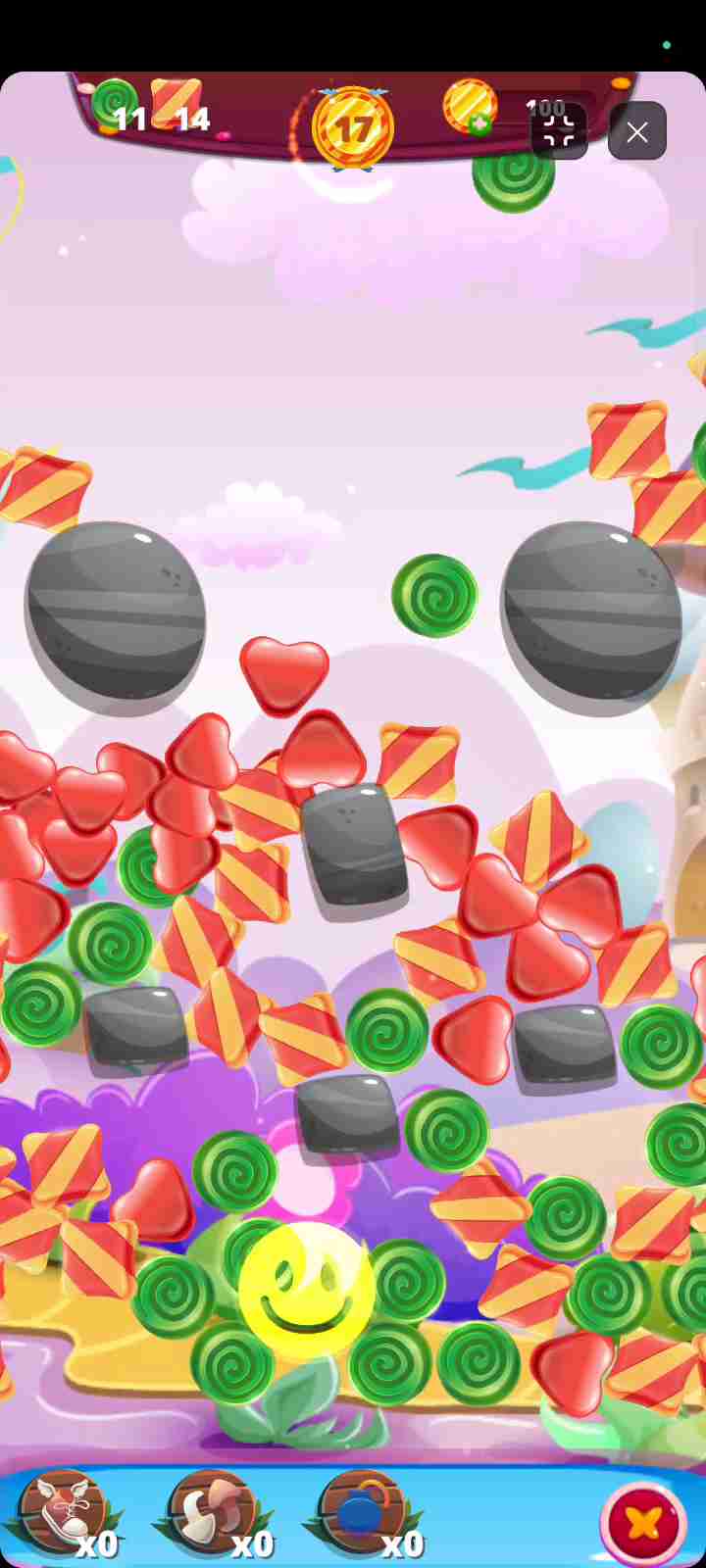 Dreamy Blast Puzzle level showing a quota to collect specific colored blocks
