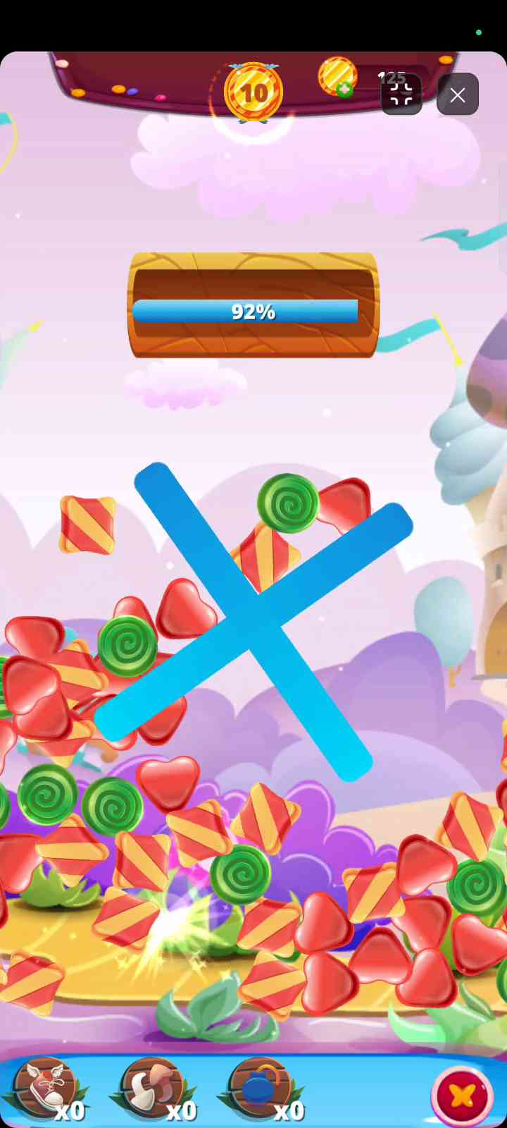 Filling the 100 percent progress bar by making huge combo blasts