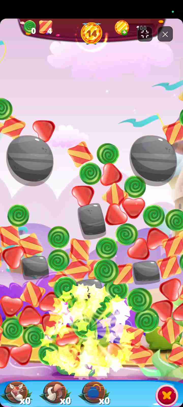 Using powerful boosters like the bomb and switch in Dreamy Blast Puzzle