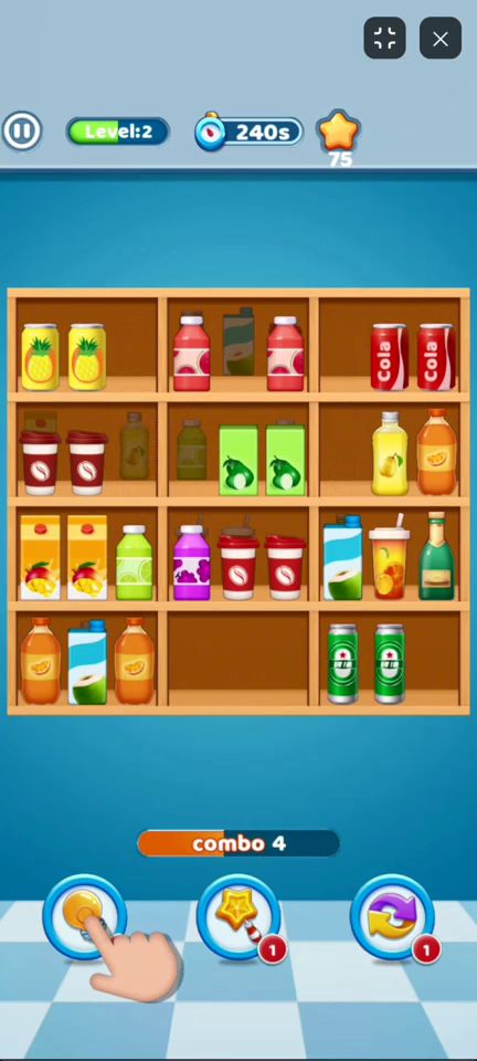 Using the Hint power-up to find matching items easily