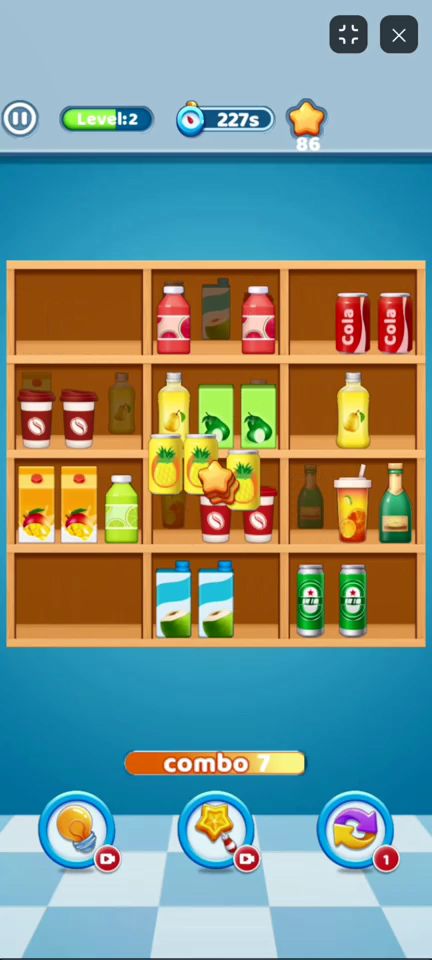 Activating the Magic Wand to automatically sort and clear items