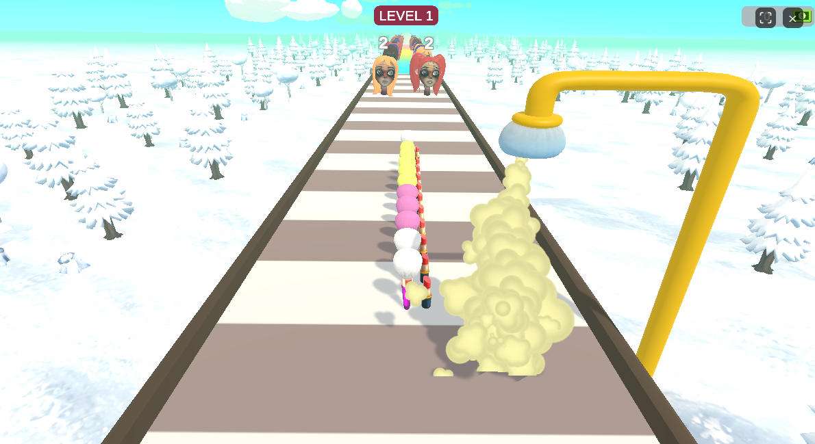 Player successfully swiping through a lane of cosmetics and makeup items to boost beauty score