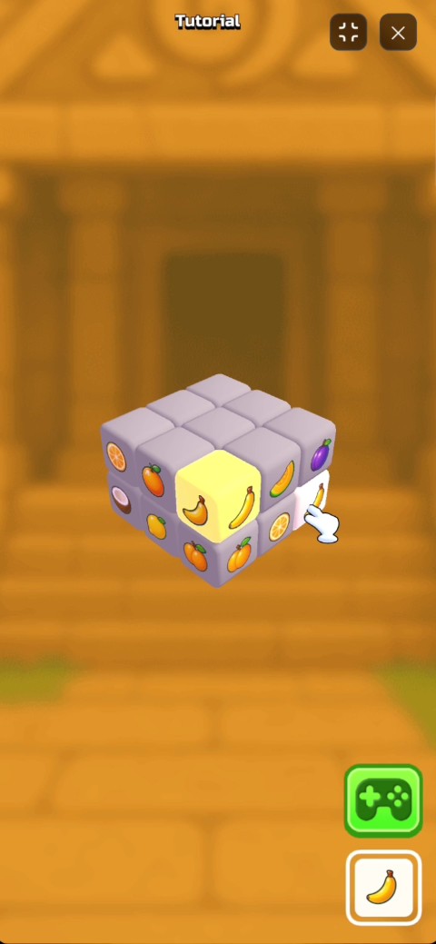 Basic clicking and matching gameplay interface in Mahjong Fruit 3D