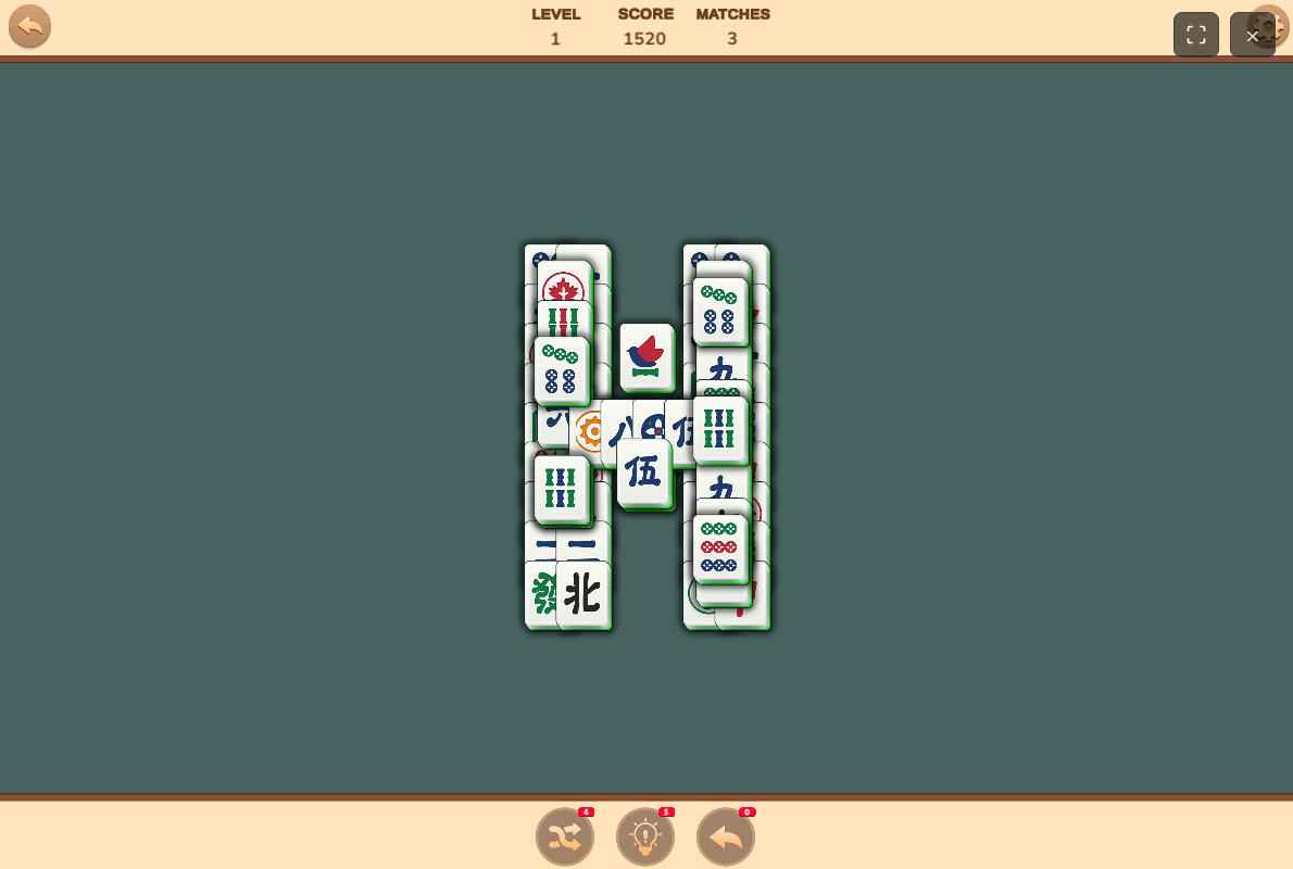 Using the Shuffle power-up to rearrange tiles