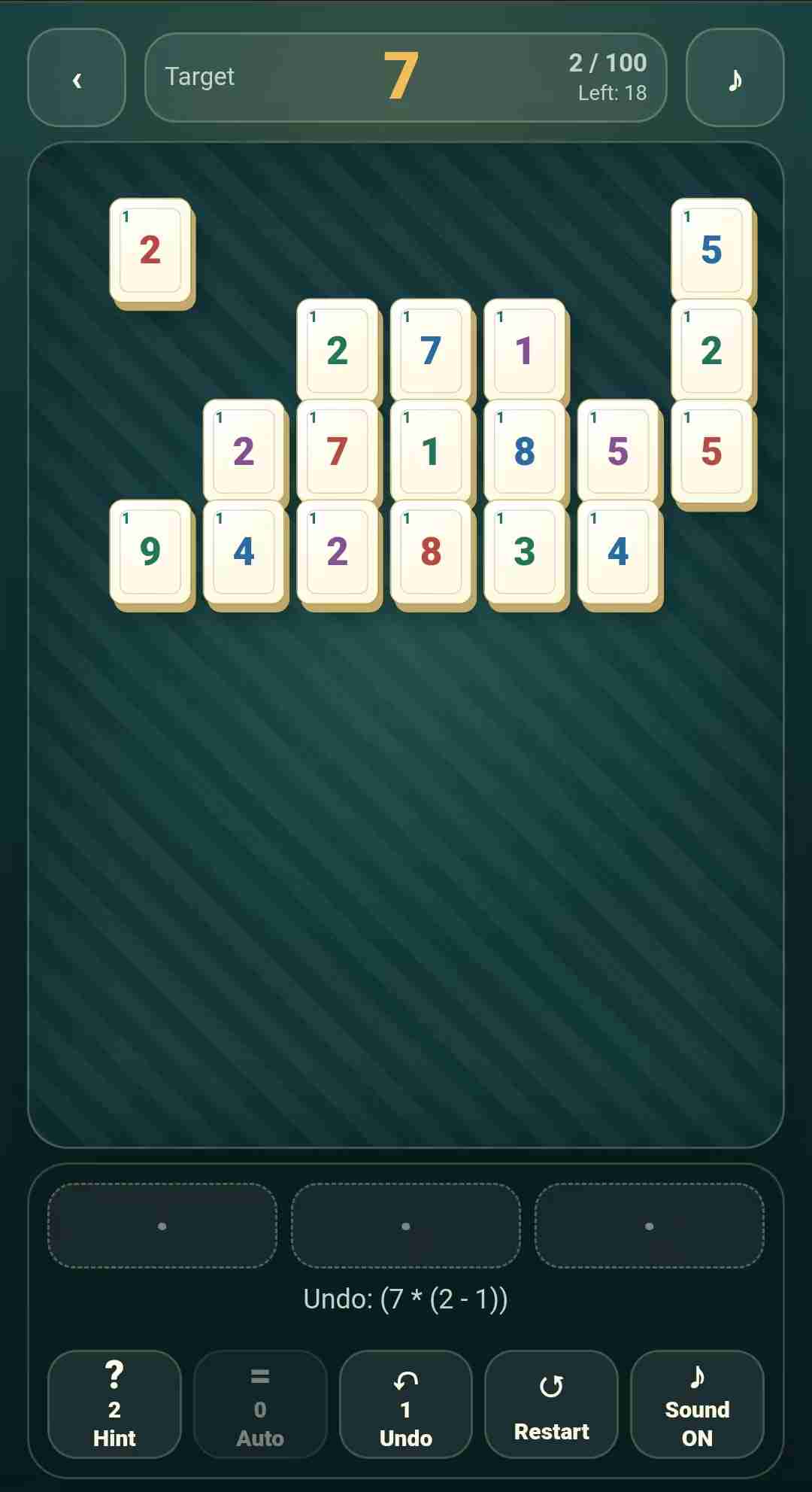 Utilizing the Undo button to recover from an accidental tile selection mismatch