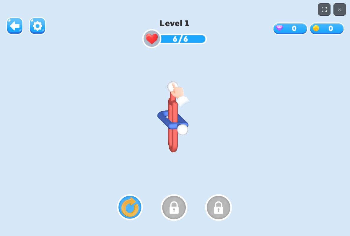 Tapping the white ball to extract the pin in Pin Away Puzzle
