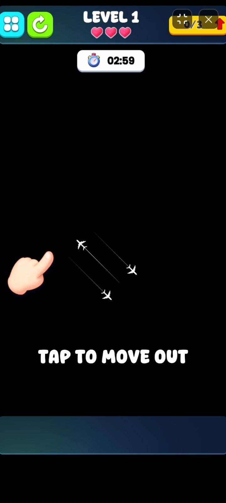 Plane Escape Puzzle game grid layout demonstrating directional arrow planes and operational mechanics