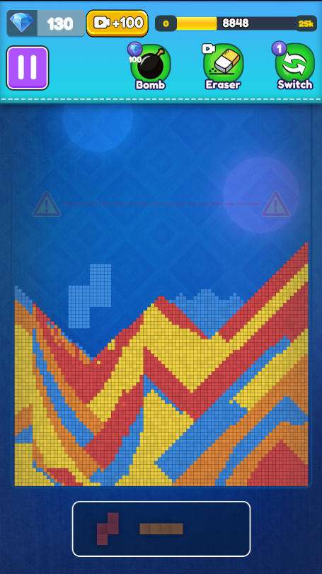 Sand Blast Gameplay showing blocks turning into sand