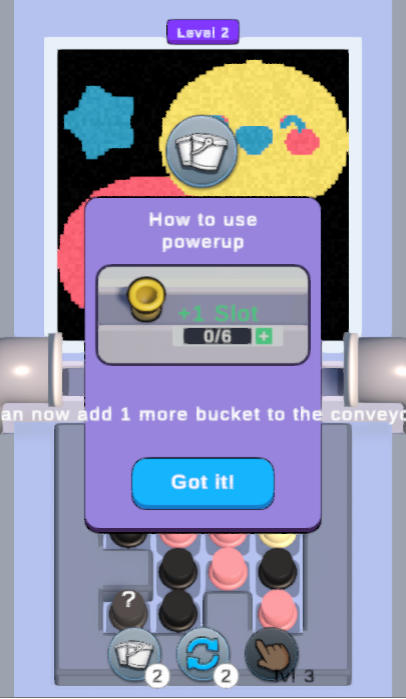 Using the conveyor extension power-up to add an extra slot