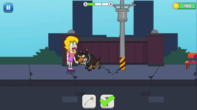 Selecting the wrong tool leads to a funny failure animation in Save My Girl