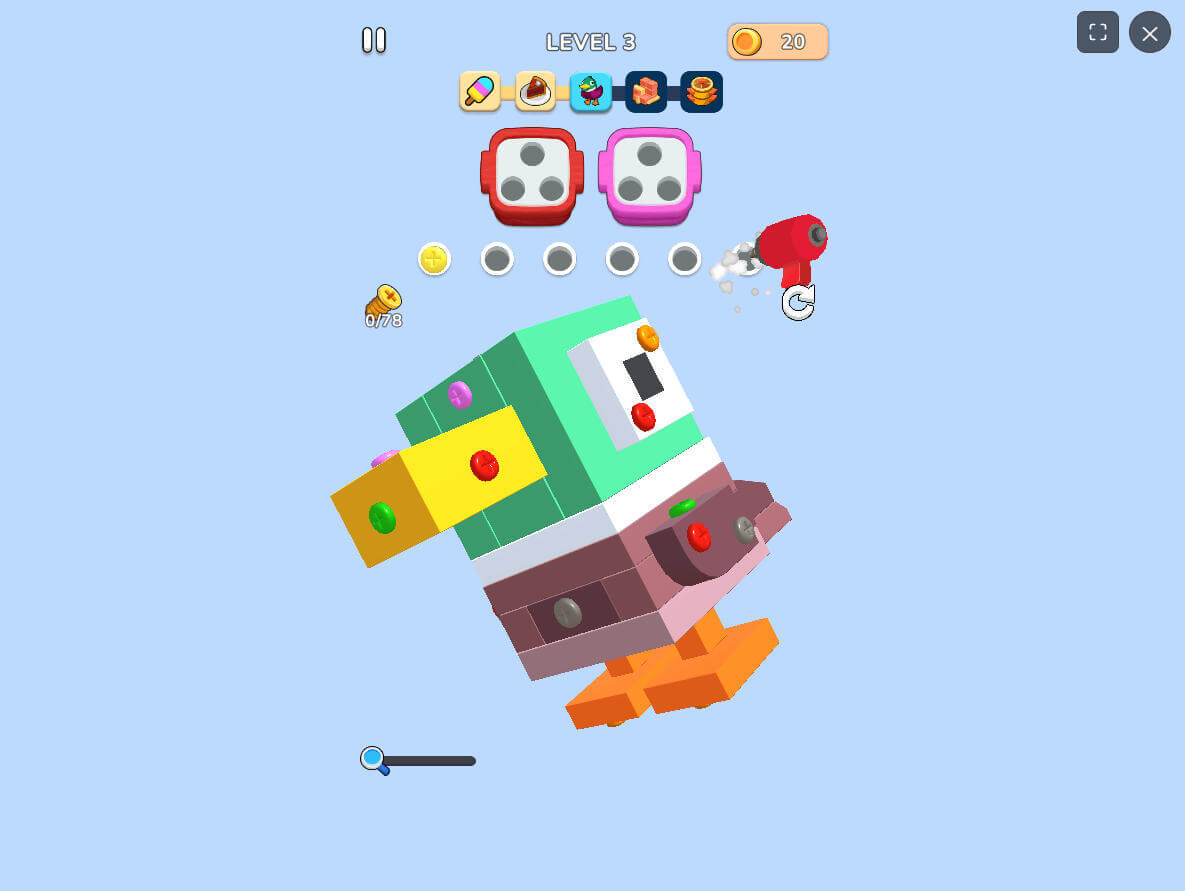 Advanced Level in Screw Master 3D with complex interlocking plates