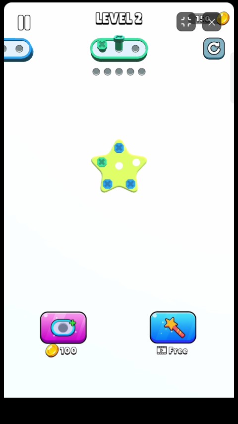 Basic gameplay of Screw Pin Jam Puzzle showing the match-3 extraction mechanic