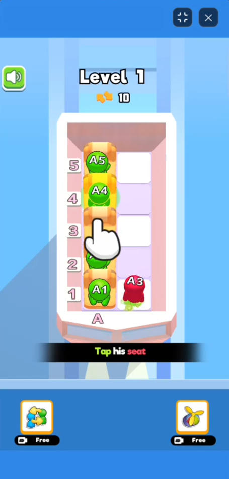Basic tutorial and core seating mechanics in Seat Jam 3D