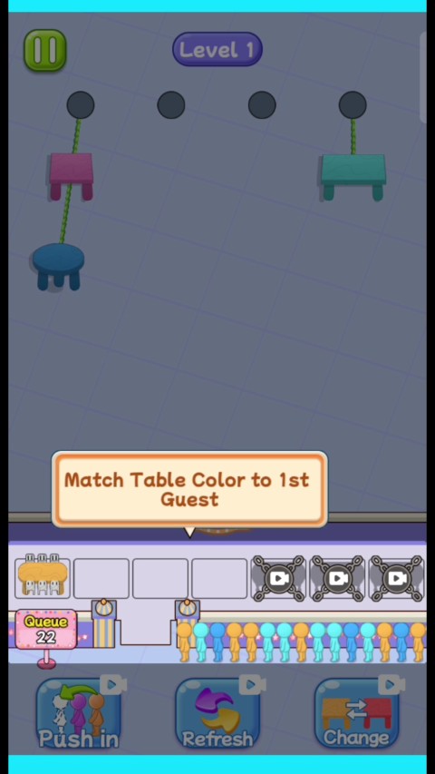 Color-matching humans with their respective seats