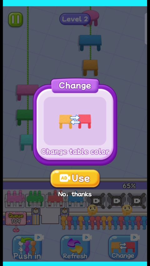 Changing seat colors to resolve slot clogs