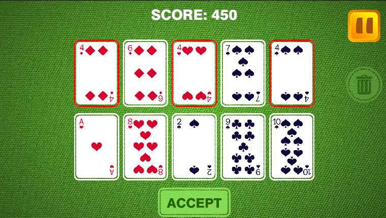 Successfully spotting and eliminating three 4s from the grid