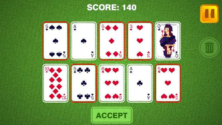 Using a four of a kind to eliminate an unmatched single 3 card