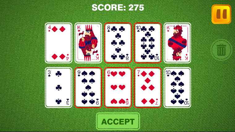 Executing the ultimate 5-card straight from 6 to 10