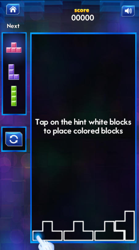 Tetris Hint basic gameplay showing the rotation mechanic