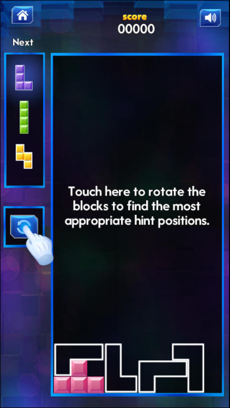 Aligning blocks using rotation in Tetris Hint