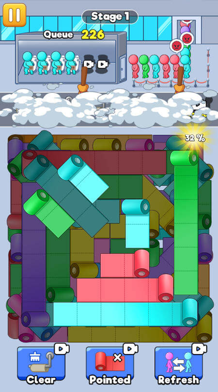 Using the Clear power-up to empty the holding area