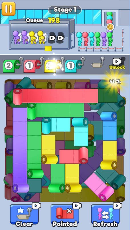 Using the Grabber power-up to select a buried roll