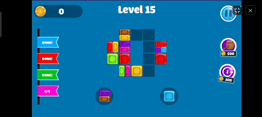 Using the Color Shuffle power-up to change a block's colors in Touch Candy