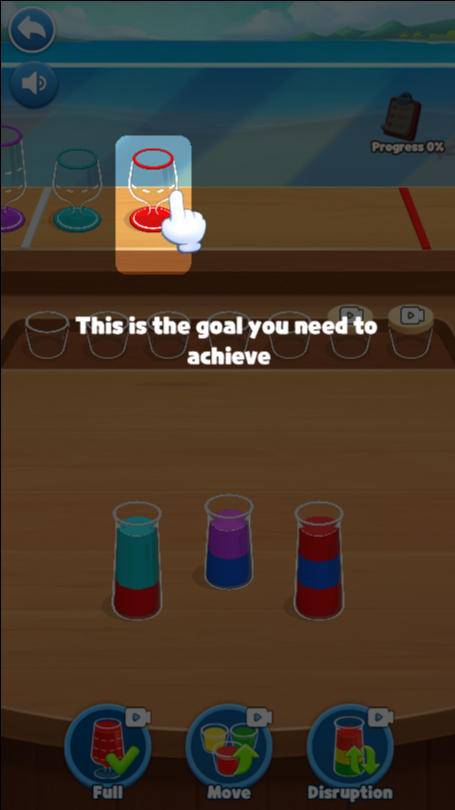 Water Pour Jam gameplay showing target cup identification